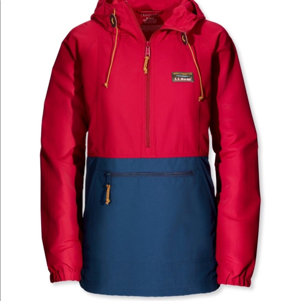 LLBean color block classic anorak jacket